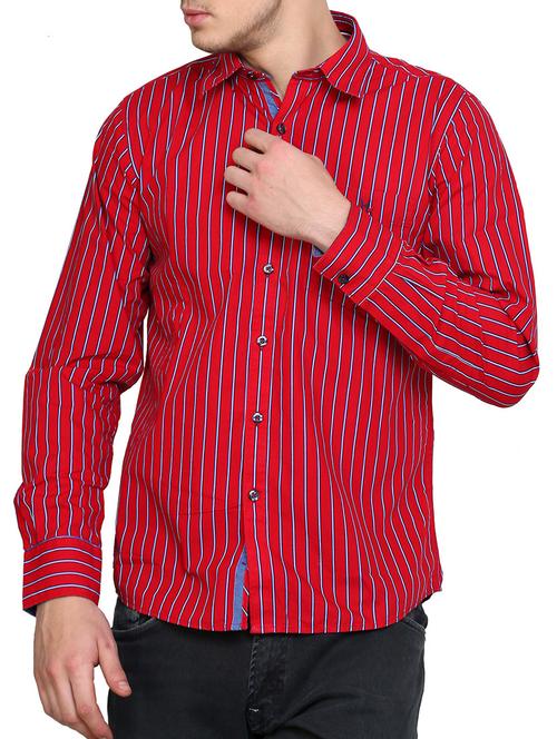 red cotton casual shirt - 10898145 - Very Small Image - 1