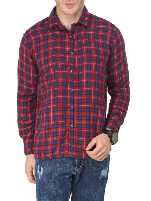 red cotton casual shirt - 10898325 - Very Small Image - 1