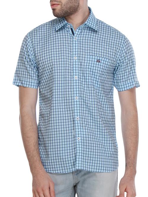 mint blue cotton casual shirt - 10898474 - Very Small Image - 1