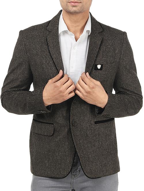 brown wool casual blazer - 10903574 - Very Small Image - 1