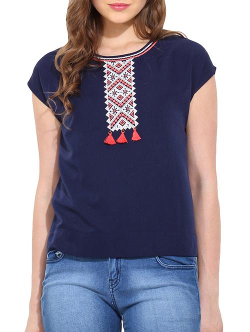 dark blue polyester regular top - 10906698 - Very Small Image - 1