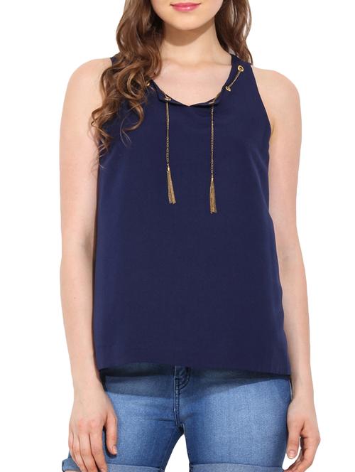 dark blue polyester regular top - 10906702 - Very Small Image - 1
