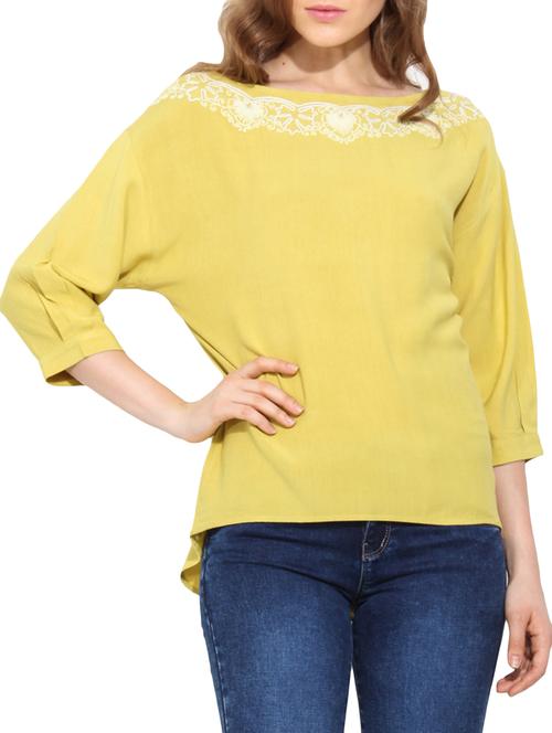 yellow viscose asymmetric top - 10906715 - Very Small Image - 1