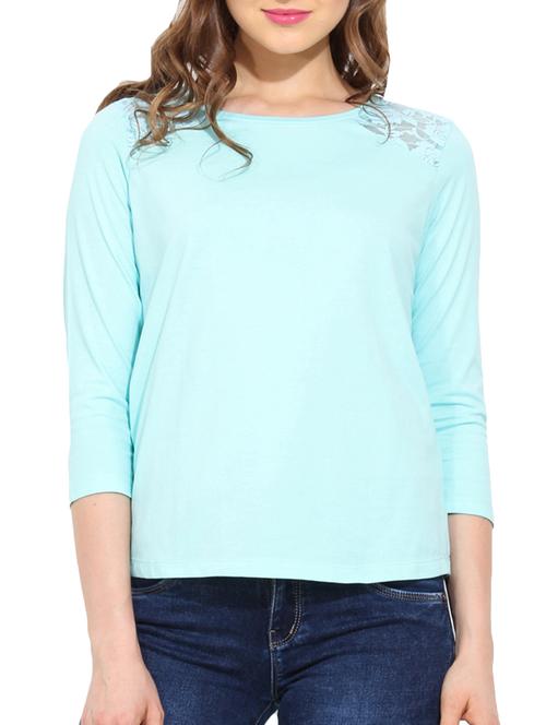 sky blue floral netted top - 10906724 - Very Small Image - 1