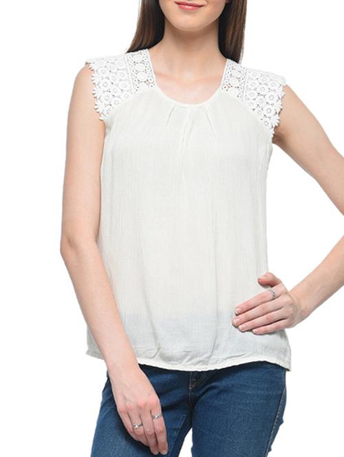 off white crepe top - 10907353 - Very Small Image - 1
