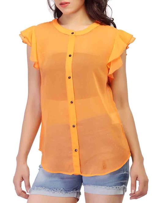 orange georgette shirt - 10907422 - Very Small Image - 1