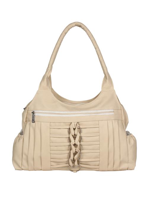 cream leatherette handbag - 10909022 - Very Small Image - 1