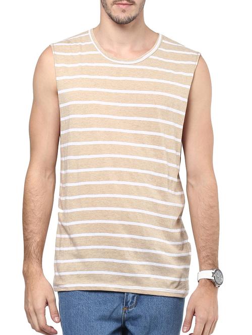 beige cotton tshirt - 10910265 - Very Small Image - 1