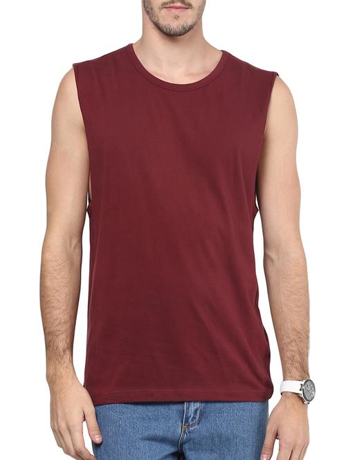 maroon cotton tshirt - 10910266 - Very Small Image - 1