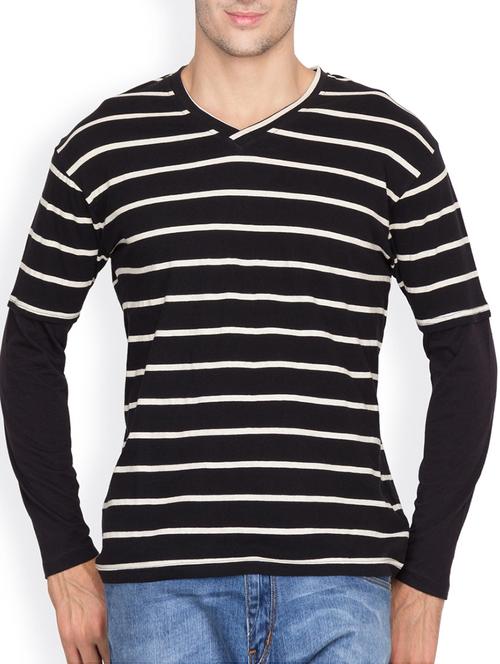 monochrome cotton striped t-shirt - 10910434 - Very Small Image - 1