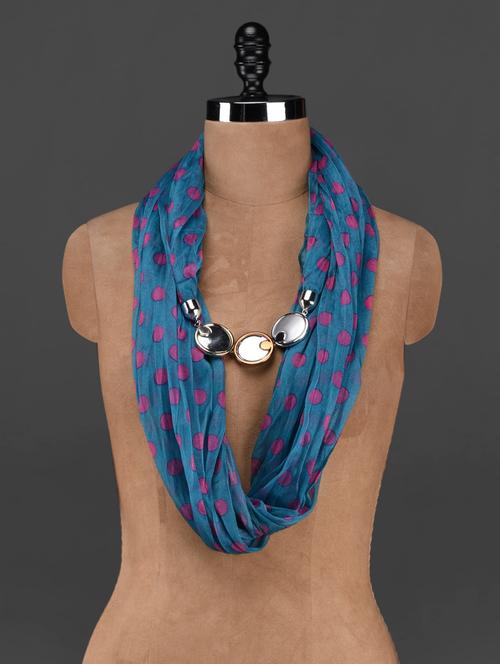 polka dots jeweled polyester scarf - 1091641 - Very Small Image - 1