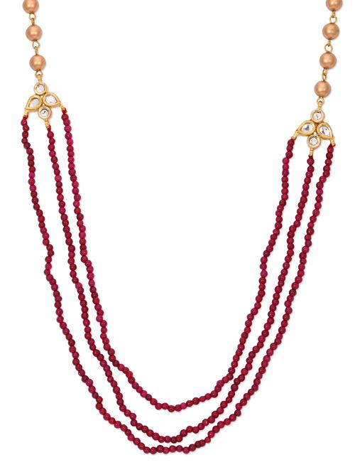 ruby red multilayered semi precious stone necklace - 10923096 - Very Small Image - 1
