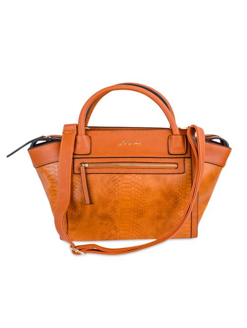 tan crocodile skin leatherette structured handbag - 1092310 - Very Small Image - 1