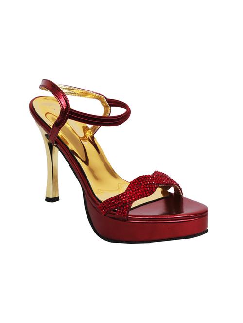 red leatherette toe separator sandals - 10925355 - Very Small Image - 1