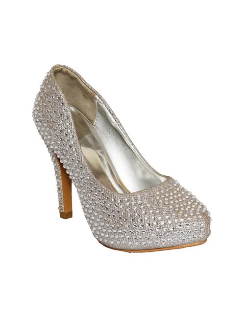 silver leatherette slip on pump - 10925358 - Very Small Image - 1