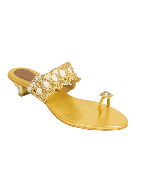 gold leatherette sandal - 10925423 - Very Small Image - 1