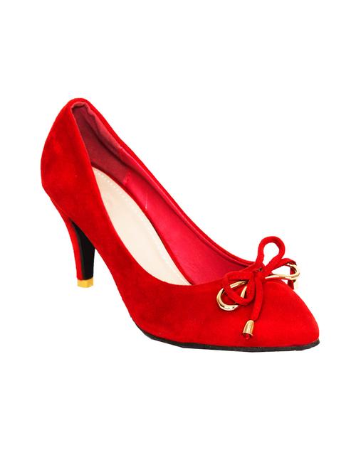 red leatherette slip on pump - 10925458 - Very Small Image - 1
