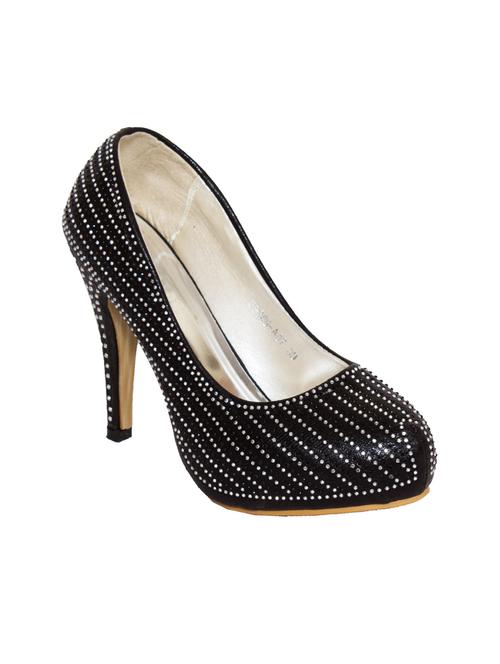 black leatherette slip on pump - 10925460 - Very Small Image - 1
