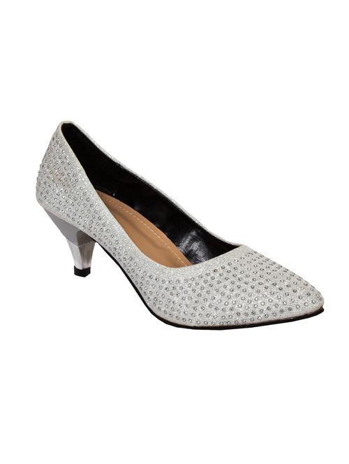 silver leatherette slip on pump - 10925502 - Very Small Image - 1