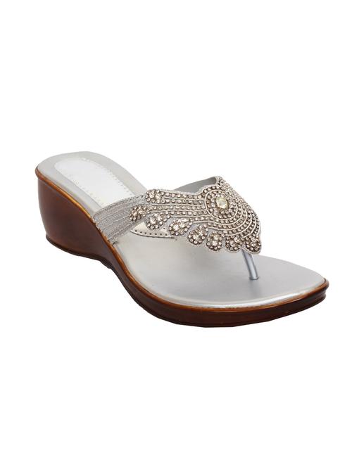 silver leatherette wedge - 10925572 - Very Small Image - 1