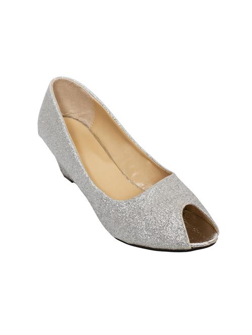 silver leatherette slip on wedge - 10925591 - Very Small Image - 1