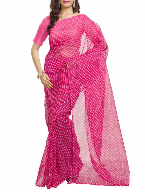 pink cotton saree - 10935977 - Very Small Image - 1