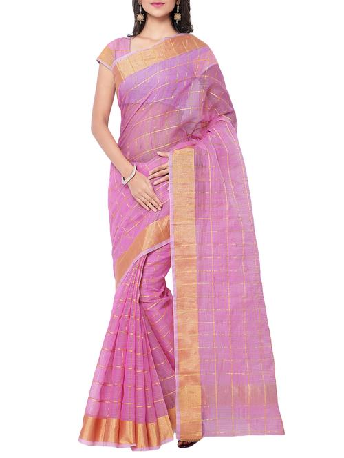 pink cotton saree - 10935985 - Very Small Image - 1