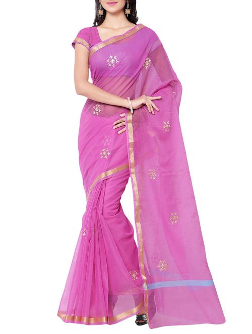 purple cotton saree - 10935992 - Very Small Image - 1