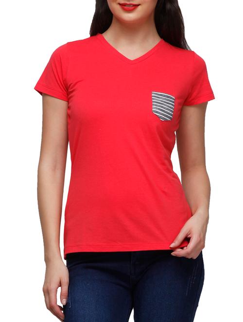 red cotton regular tshirt - 10937928 - Very Small Image - 1