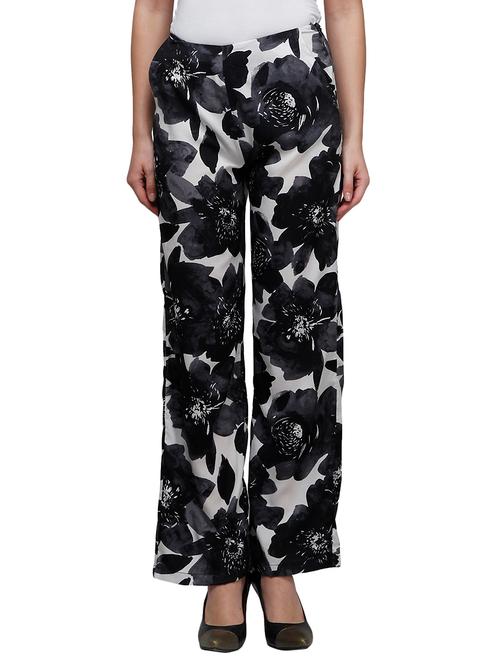floral print black palazzo - 10937980 - Very Small Image - 1