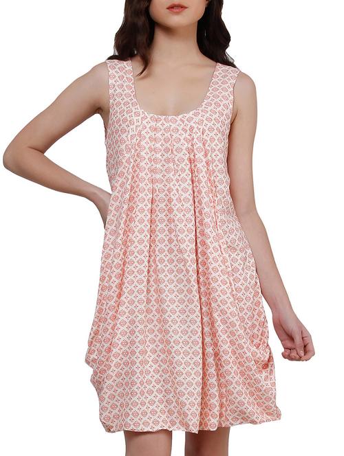 beige viscose shift dress - 10938194 - Very Small Image - 1