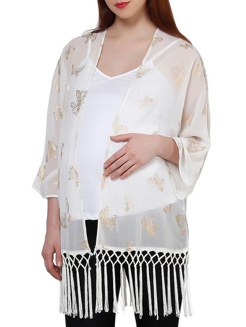 off white polyester top - 10938210 - Very Small Image - 1