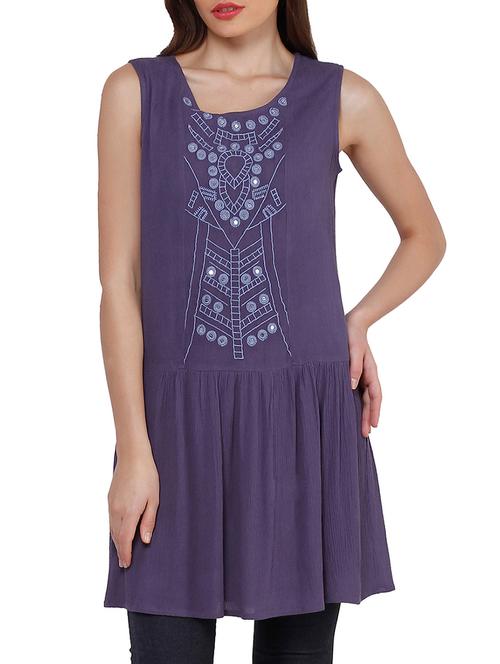 purple viscose tunic - 10938228 - Very Small Image - 1