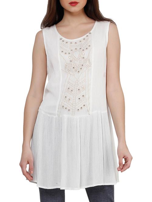off white viscose tunic - 10938229 - Very Small Image - 1