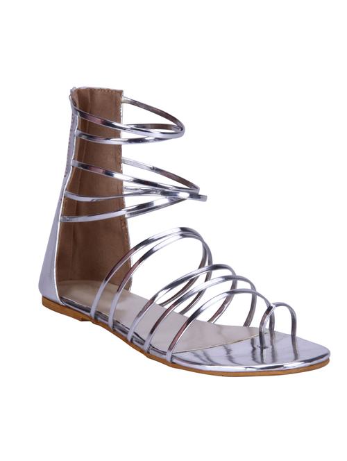 silver leatherette sandals - 10942380 - Very Small Image - 1