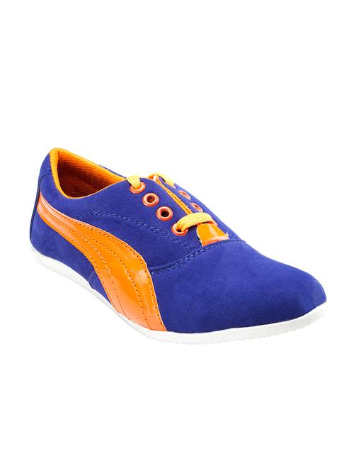 blue faux leather casual shoes - 10944816 - Very Small Image - 1