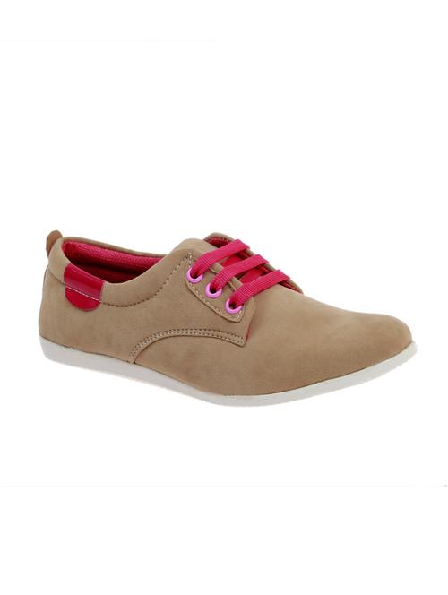 beige faux leather casual shoes - 10944818 - Very Small Image - 1