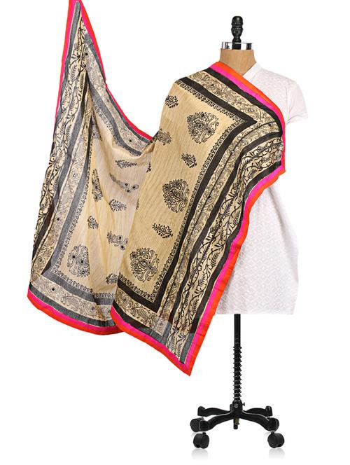 elegant printed jute silk dupatta - 1094836 - Very Small Image - 1