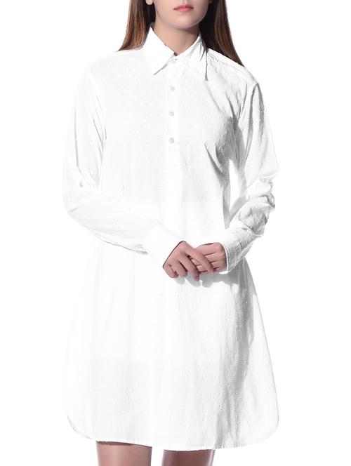 solid white cotton night shirt - 10956434 - Very Small Image - 1