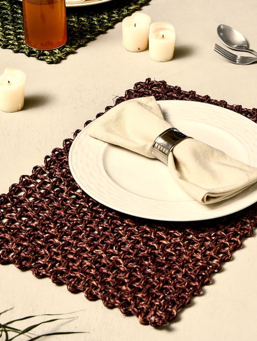 unravel india sabai jali black table mat set(set of 2) - 10956478 - Very Small Image - 1