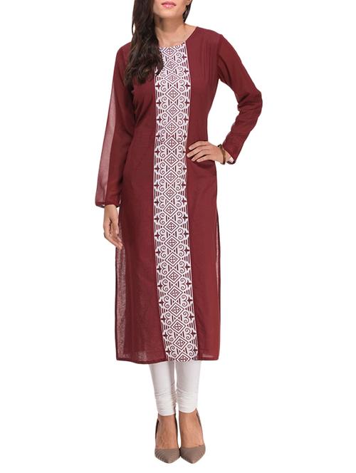 red cotton kurta - 10959887 - Very Small Image - 1