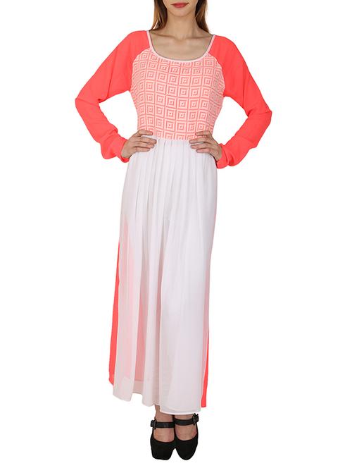 pink georgette kurti - 10962271 - Very Small Image - 1