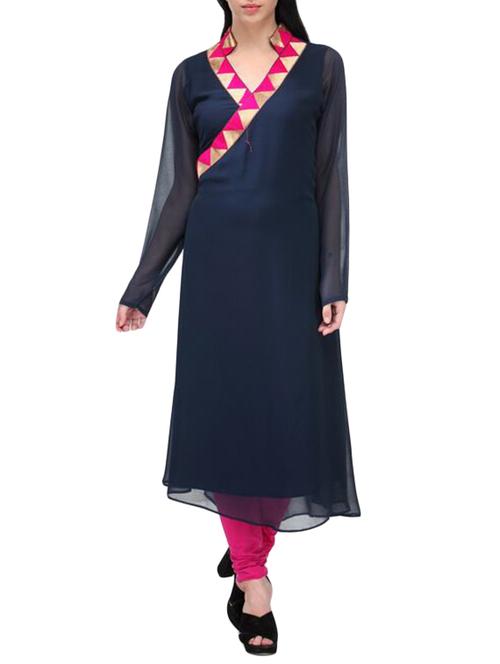 blue georgette kurti - 10962282 - Very Small Image - 1