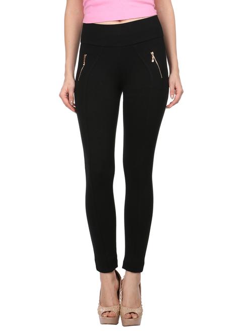 black poly cotton jeggings - 10962298 - Very Small Image - 1