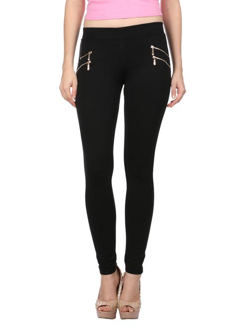 black poly cotton jeggings - 10962307 - Very Small Image - 1