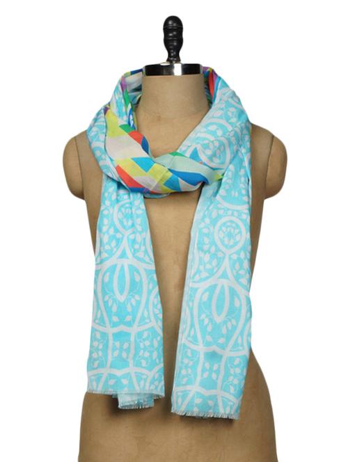 Multicolored Printed Cotton Scarf - 1096674 - Very Small Image - 1