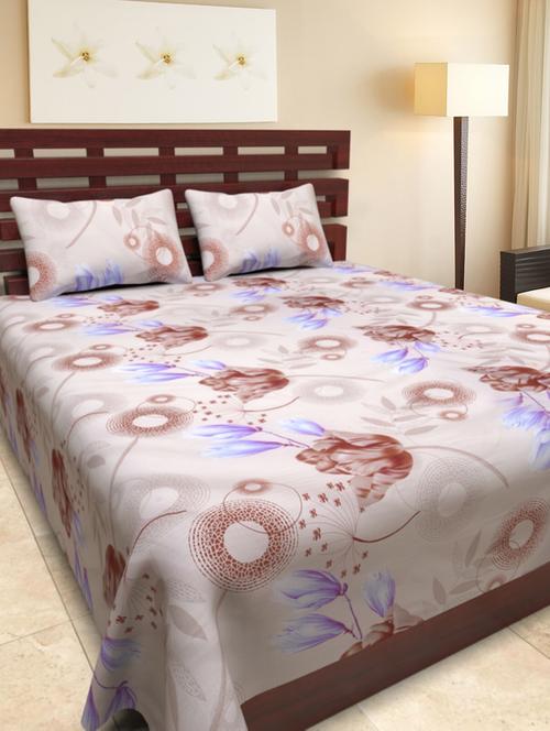 floral with leaf double bedsheet with two pillow cover - 1096787 - Very Small Image - 1