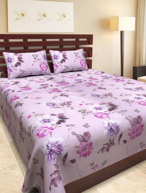 floral printed double bedsheet with two pillow cover - 1096793 - Very Small Image - 1