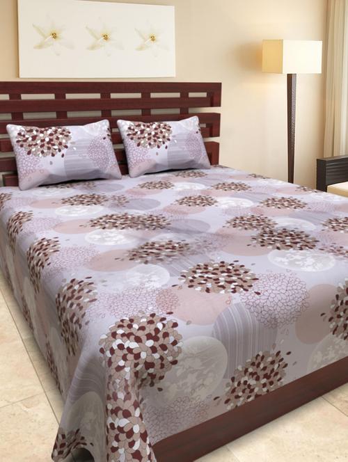 floral print poly-cotton double bedsheet set - 1096808 - Very Small Image - 1