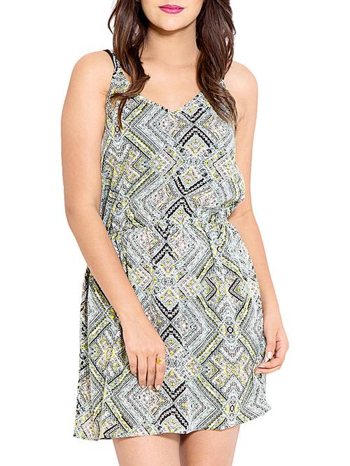 cami neck aztec blouson dress - 10968272 - Very Small Image - 1